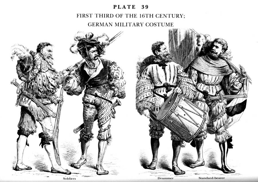 Planche 39a - 1er tiers du XVIe s. - costume militaire allemand .jpg